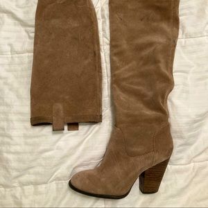 Suede knee boots